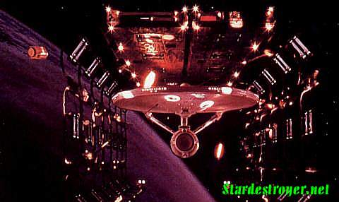 The Enterprise leaves spacedock